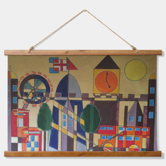 London Acrylic Cubism Hanging Tapestry
