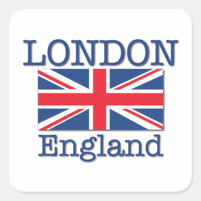 London and Union Jack Square Sticker (Front)