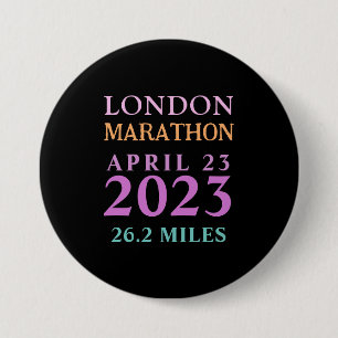 London April 23 Marathon Custom Text 7.5 Cm Round Badge
