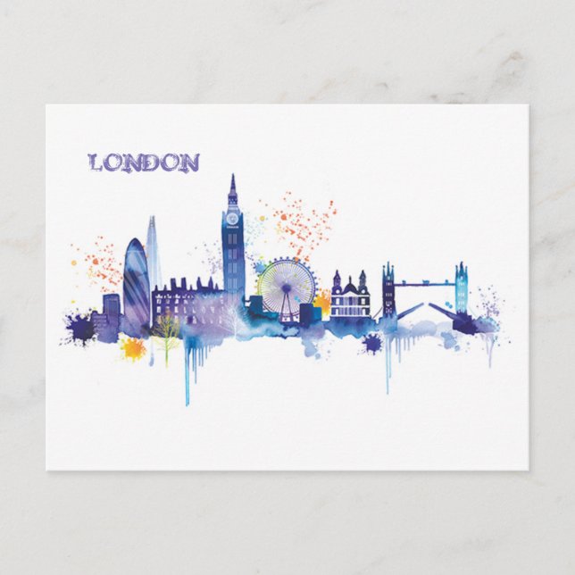 London Art Watercolor Painting Postcard (Front)