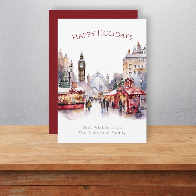 London at christmas watercolor  holiday card (Creator Uploaded)