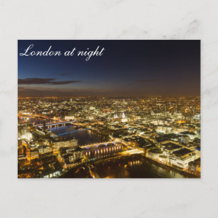 London at night - Aerial View postcard