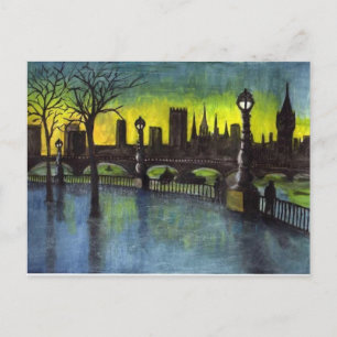 London at Night Painting Postcard