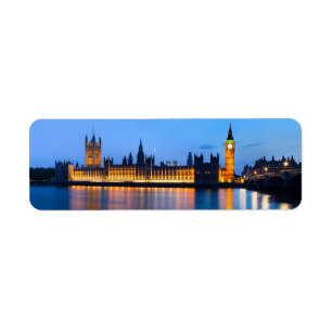 London at night return address label