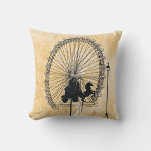  London Attraction Ink Sketch Neutral Abstract   Cushion