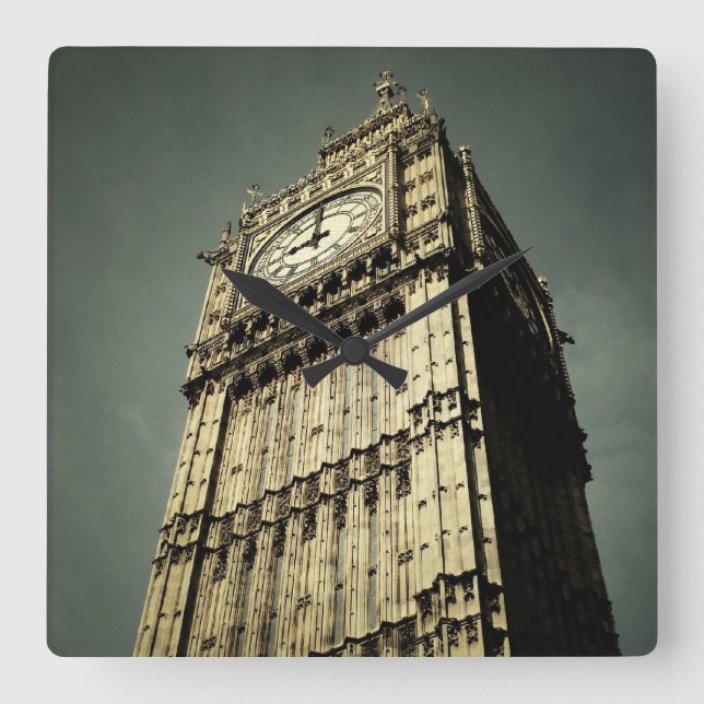 London - Big Ben and Tower Square Wall Clock (Front)