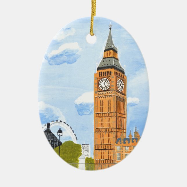 London Big Ben Ceramic Ornament (Front)