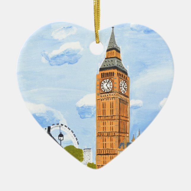 London Big Ben Ceramic Tree Decoration (Front)