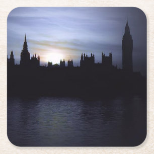London-Big Ben-Elizabeth Tower-Sunset Coaster