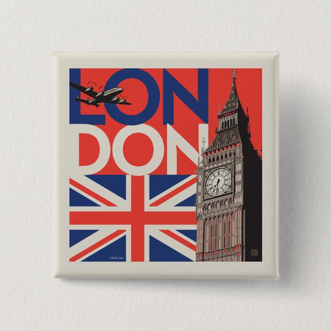 London Big Ben | England 15 Cm Square Badge (Front)