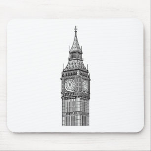 London Big Ben Illustration Mouse Pad