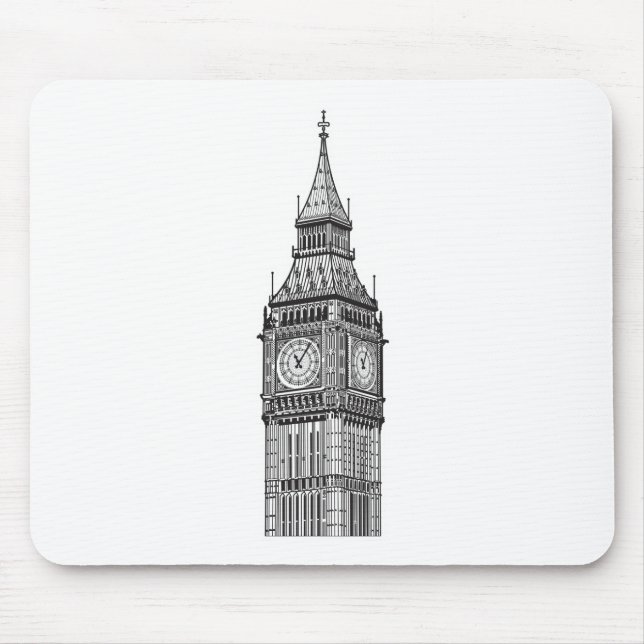 London Big Ben Illustration Mouse Pad (Front)