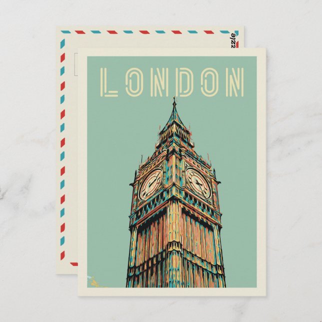 London Big Ben illustration Postcard (Front/Back)