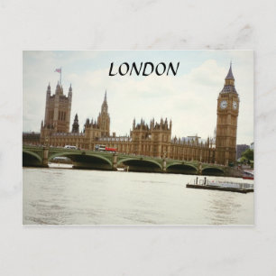 London Big Ben Parliament and Thames Postcard