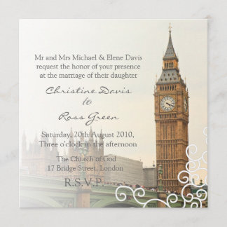 London Big Ben personalised wedding invitation