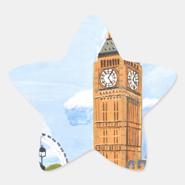 London Big Ben Star Sticker (Front)