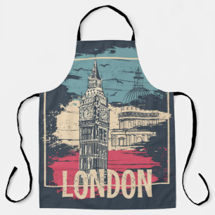 London Big Ben: Typography Poster Apron
