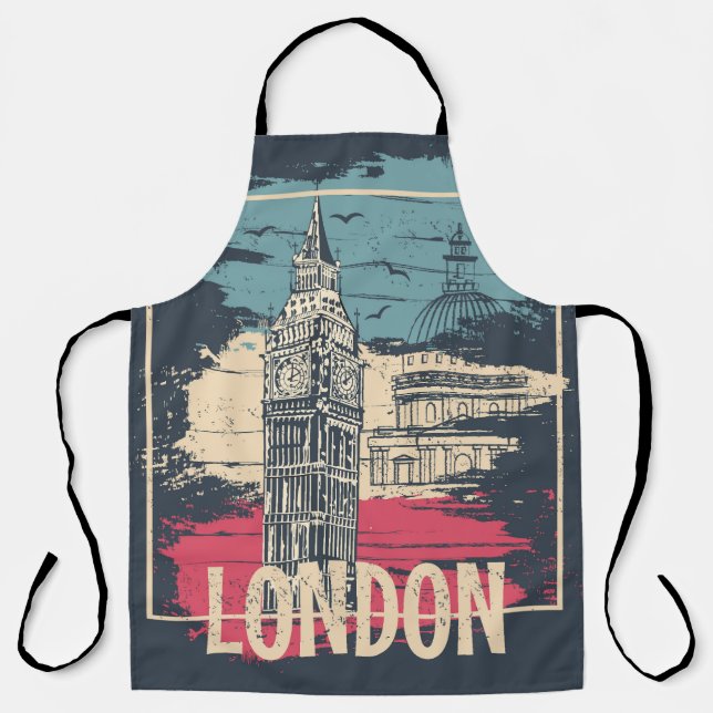London Big Ben: Typography Poster Apron (Front)