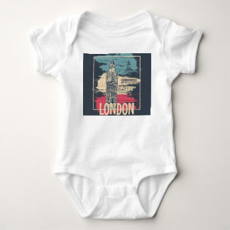 London Big Ben: Typography Poster Baby Bodysuit