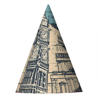 London Big Ben: Typography Poster Party Hat