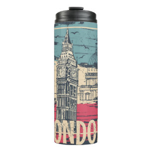 London Big Ben: Typography Poster Thermal Tumbler