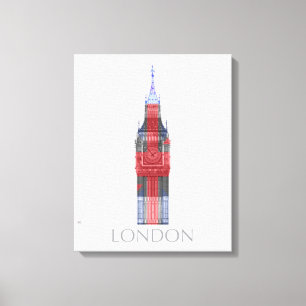 London Big Ben Union Jack Canvas Print