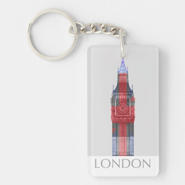 London Big Ben Union Jack Key Ring (Front)