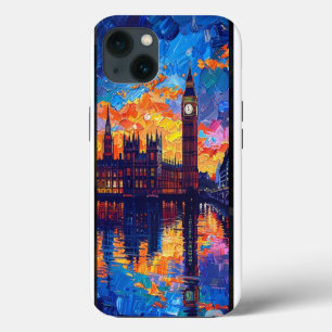 London Big Ben: Vibrant Impressionist Oil Painting iPhone 13 Case