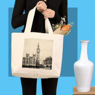 London, Big Ben, Westminster Shopping Large Tote Bag