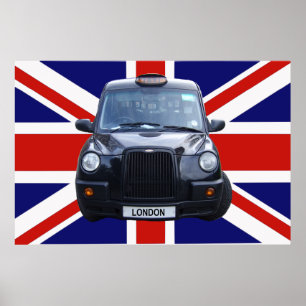 London Black Taxi Cab Poster