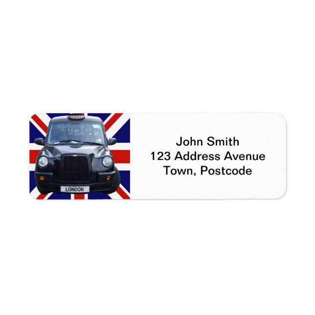 London Black Taxi Cab Return Address Label (Front)