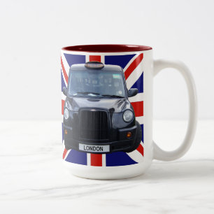London Black Taxi Cab Two-Tone Coffee Mug