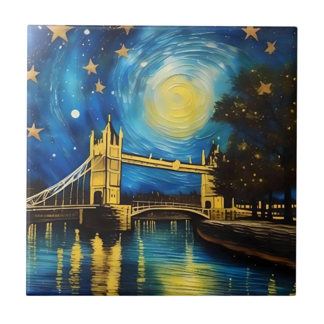 London Bridge Acrylic Art, Ceramic Tile (Front)