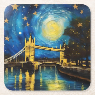 London Bridge Acrylic Art, Square Paper Coaster