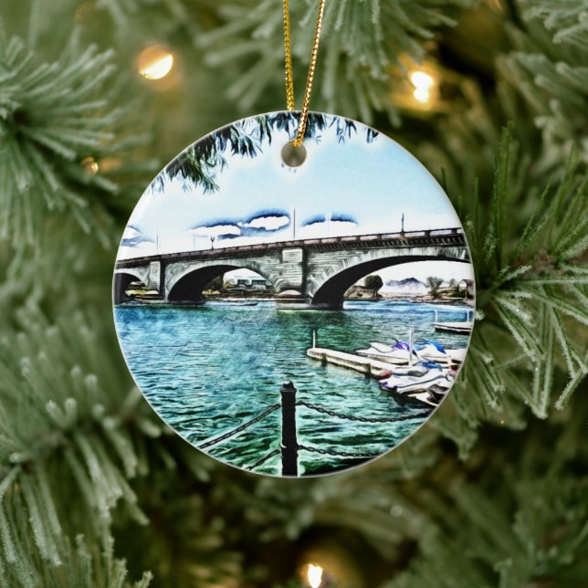 London Bridge at Lake Havasu City, Arizona Ceramic Ornament (Tree)