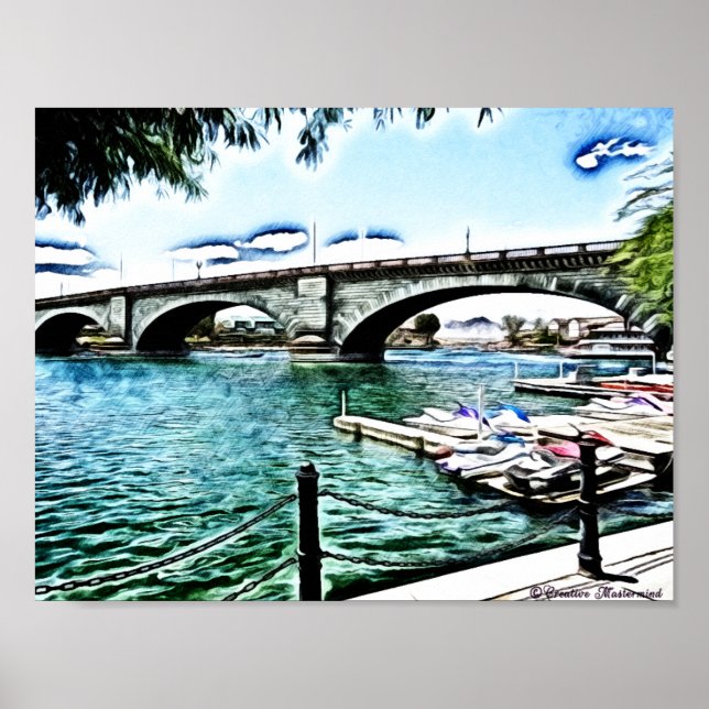 London Bridge at Lake Havasu City, Arizona Poster (Front)