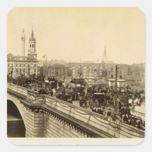 London Bridge, c.1880 (sepia photo) Square Sticker
