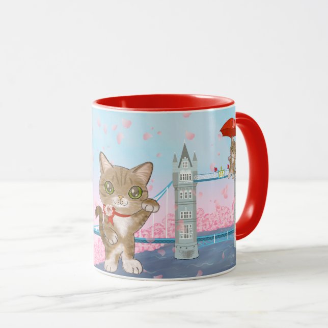 London Bridge Cat Mug (Front Right)