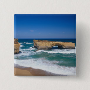 London Bridge, Great Ocean Road, Victoria, 15 Cm Square Badge