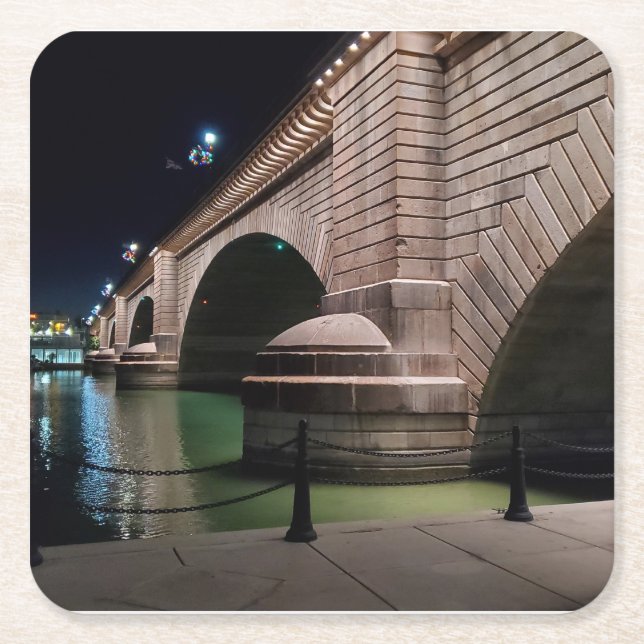 London Bridge, Lake Havasu, Az. Square Paper Coaster (Front)