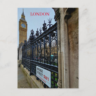 London Bridge Street sign view postcard