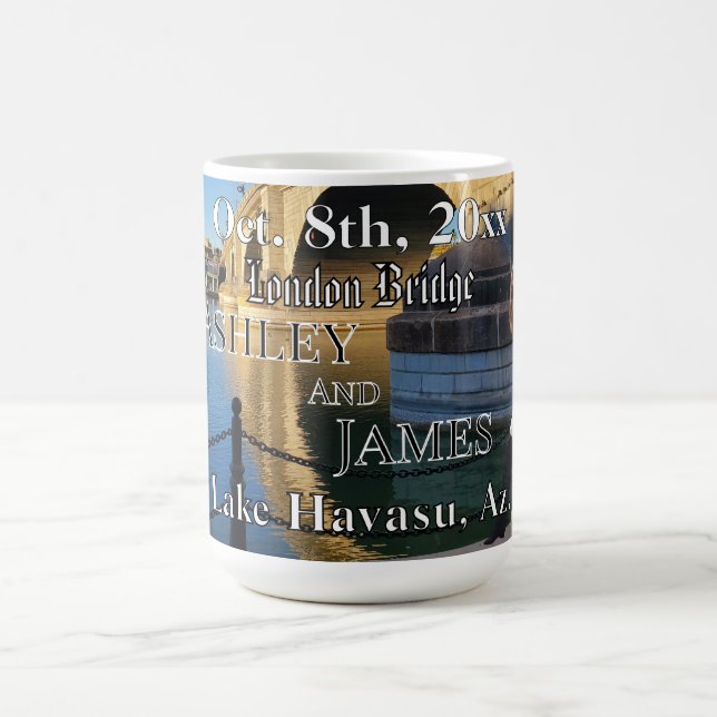 London Bridge Wedding Destination Coffee Mug (Center)