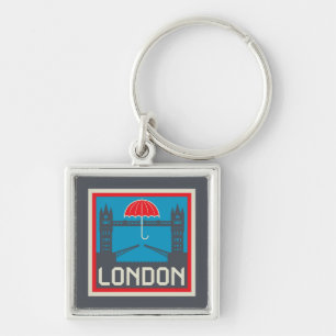 London Bridge with Umbrella Key Ring