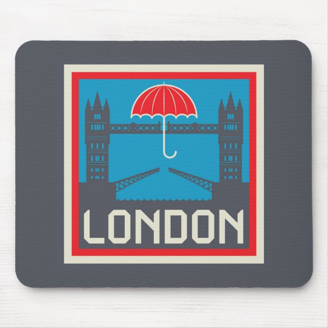 London Bridge with Umbrella Mouse Pad (Front)