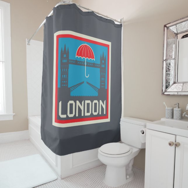 London Bridge with Umbrella Shower Curtain (In Situ)