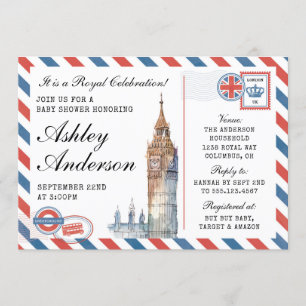 London British Baby Shower Invitation