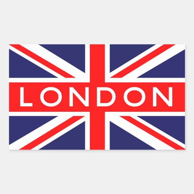 London : British Flag Rectangular Sticker (Front)