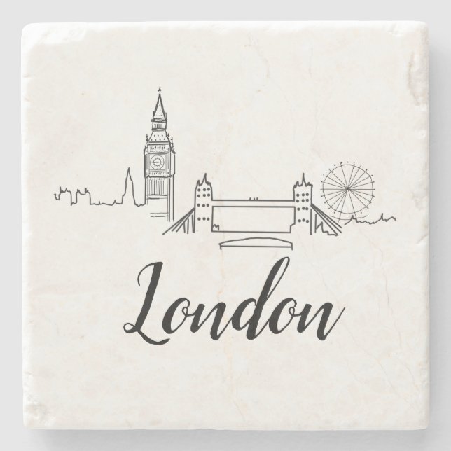 London British Illustration Stone Coaster (Front)