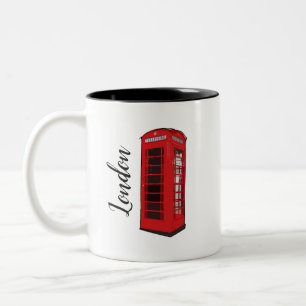 London British Red Phone Booth Two-Tone Coffee Mug