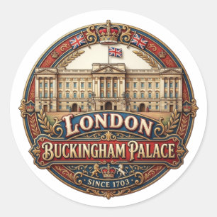 LONDON BUCKINGHAM PALACE CLASSIC ROUND STICKER